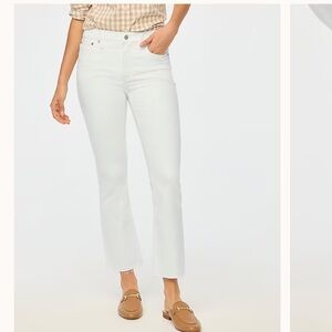 White Ankle Cropped Jeans High-Waisted